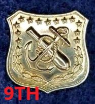 9TH CORPS BADGE.BRASS